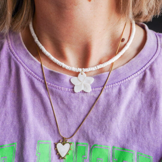 Witte kralen ketting Bloom